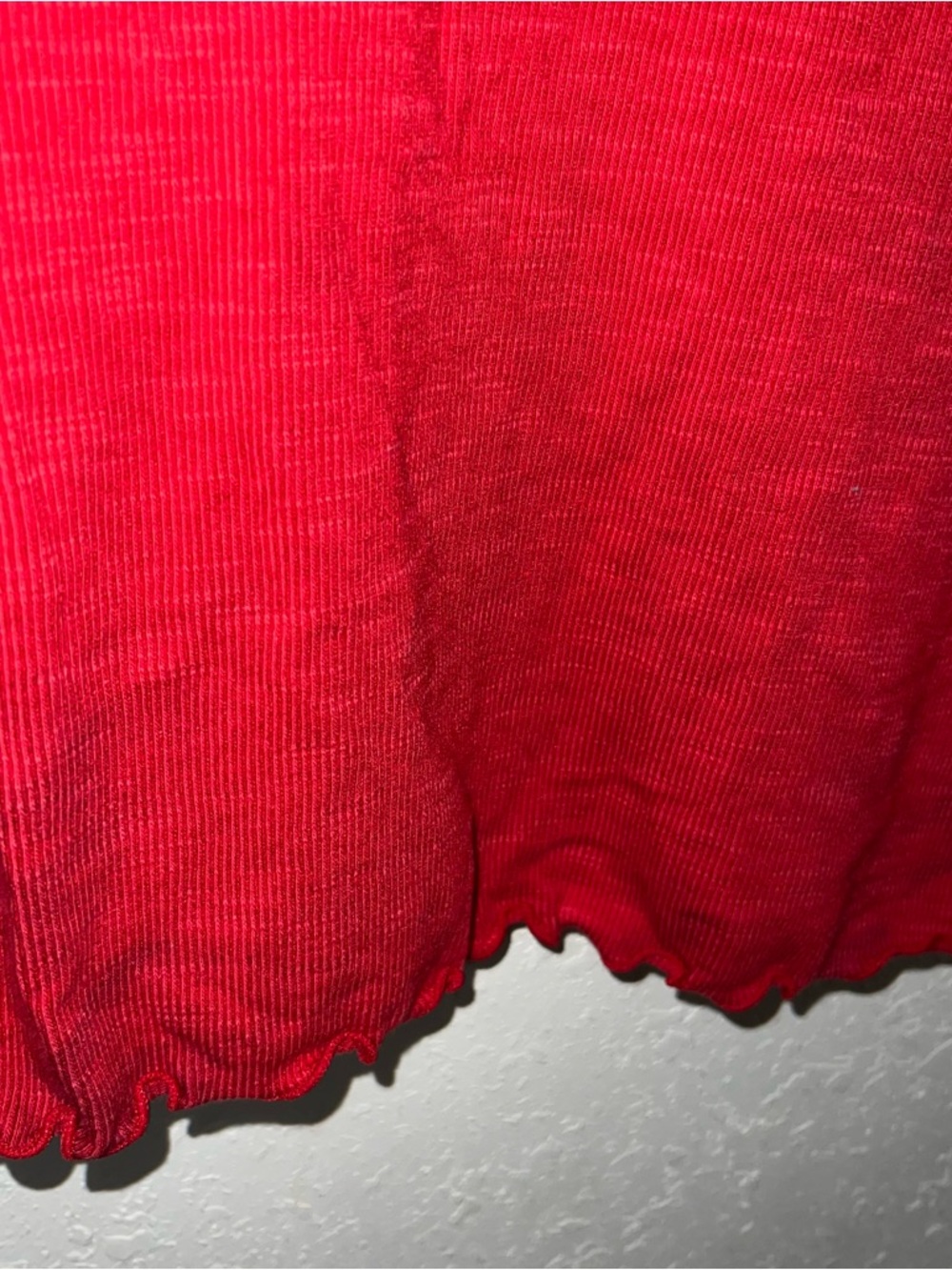 Free People Red Ribbed Lace Trim Oh My Darling Tank Top Size Medium. - Picture 4 of 8